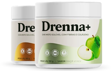Kit duplo do Drenna+ emagrecedor com os dois sabores: laranja e maçã verde