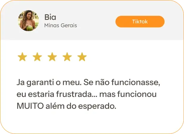Avaliação 5 estrelas de Bia de Minas Gerais sobre o Drenna+ — funcionou muito além do esperado
